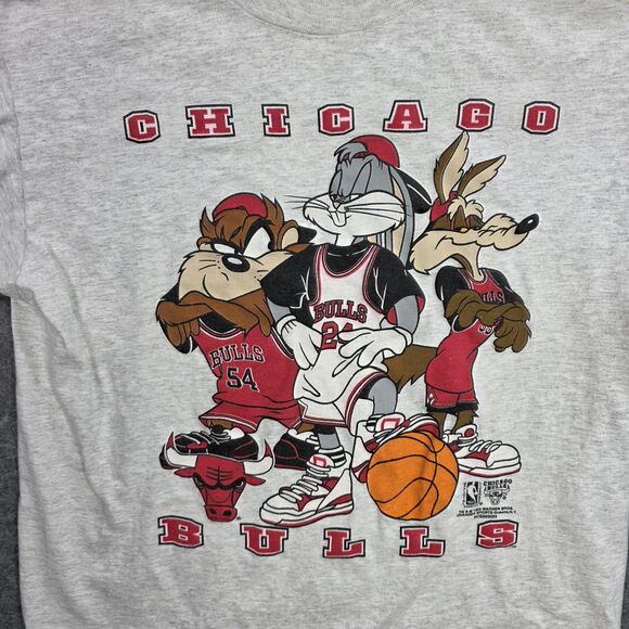 Vintage Chicago Bulls Shirt Mens XL NBA Basketball Looney Tunes Bugs Bunny 90s - Picture 2 of 8